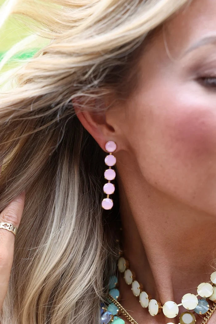 Oakland Drops in Ultra White Opal Petal Pink