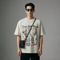 T-shirt oversize en coton imprimé musique, couleur noir - Koreanxwear - Taille M