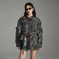Veste en jean oversize bleue délavée pour femme - Koreanxwear - Taille S