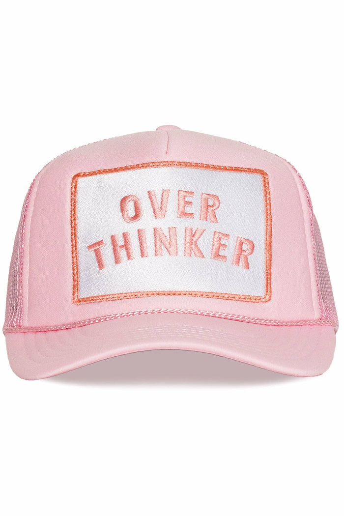 Overthinker Trucker Hat in Soft Pink by Friday Feelin'