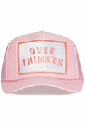 Overthinker Trucker Hat in Soft Pink by Friday Feelin'