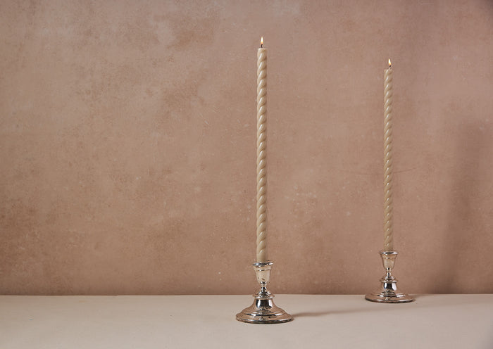 Pair of Large Twisted Taper Candles