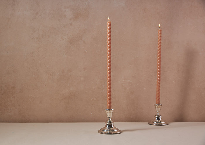 Pair of Large Twisted Taper Candles