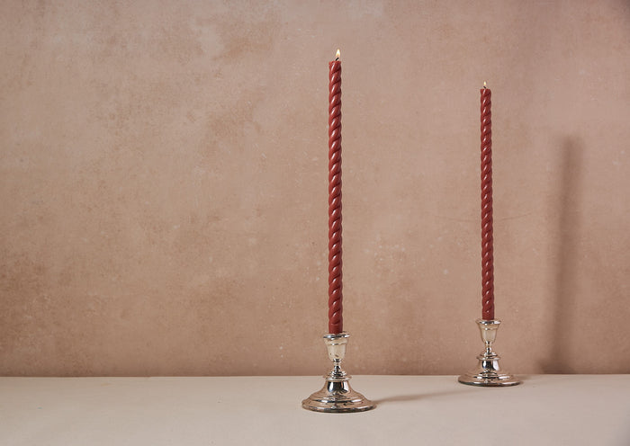 Pair of Large Twisted Taper Candles