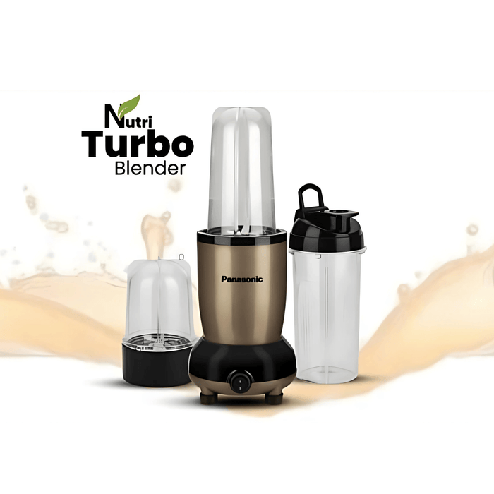 Panasonic Nutri Turbo Blender with two additional cups on a white background