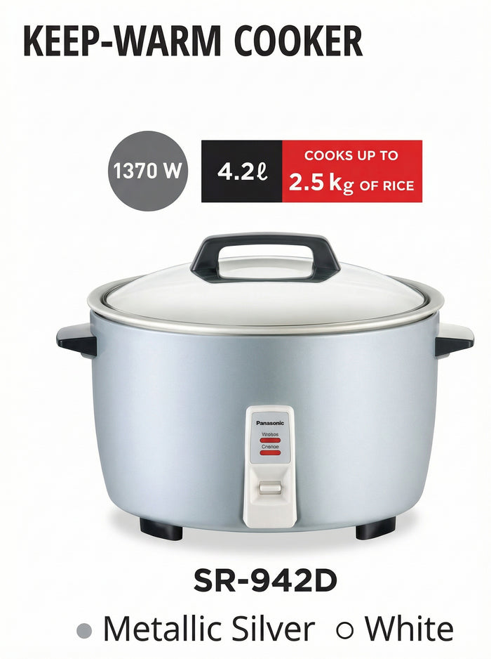 Panasonic SR-942D 10 Litre Automatic Rice Cooker with Keep Warm Function, (4.2 Litre Total Capacity | 2.5 Kg CookedRice)