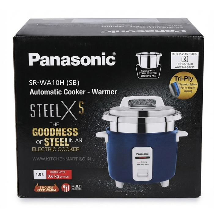 Panasonic SR-WA10H (SB) Automatic Rice Cooker - Sandwich Bottom Stainless Steel Inner Pot