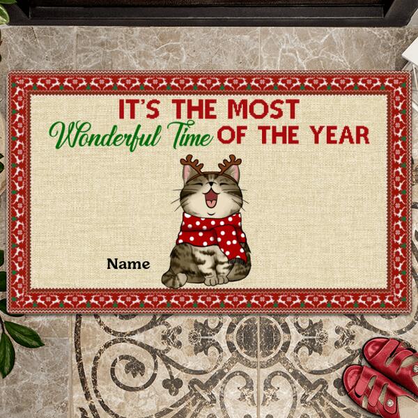 Personalized Doormat, Custom Cat Doormat, Cat Welcome Mat, Cat Lover Gifts, Christmas Gift, Rustic Home Decor
