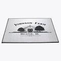 Personalized Old Farm Schoolhouse Doormat | Black and Gray | Door and Floor Rug | SImple | Farm Theme - Deja Blue Studios