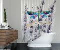 Personalized Watercolor Dragonfly Shower Curtain | Boho Shower Curtain - Deja Blue Studios