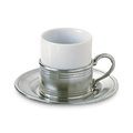 Pewter Espresso Cup with Saucer