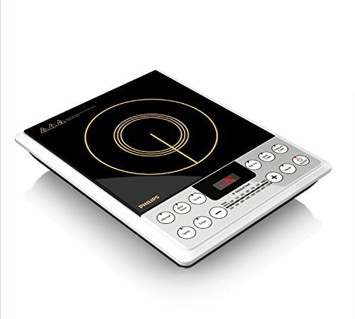 Philips HD4929 01 2100W induction cooktop black with 5 Indian preset menus front view