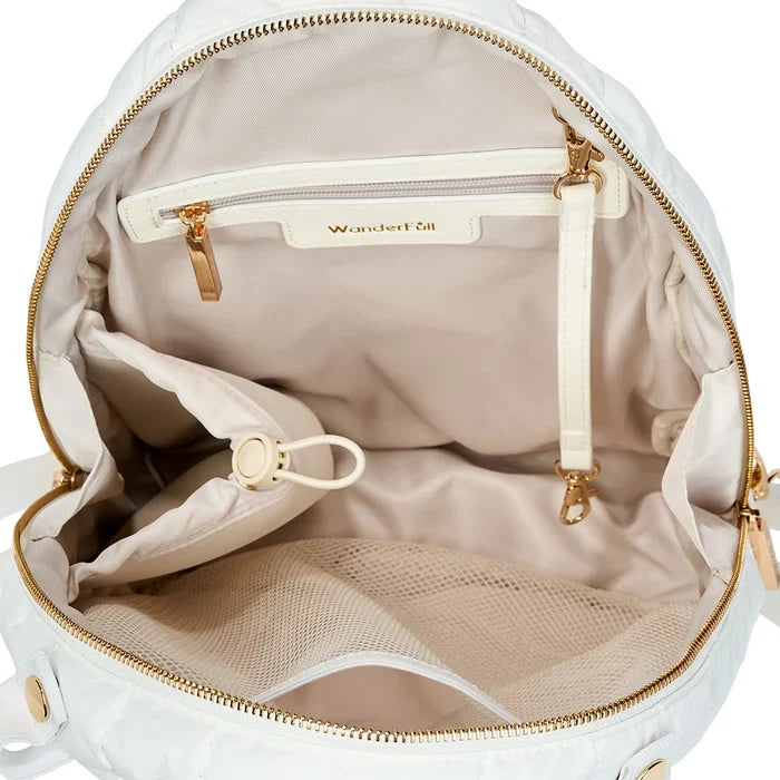 Pickleball HydroSling Bag with Removable Racquet Cover- White Ripstop With Pink Stripe