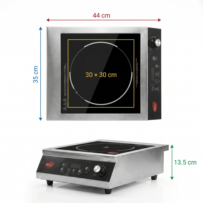 Heavy duty Pigeon infrared cooktop with 10 power levels from 200W to 3500W
