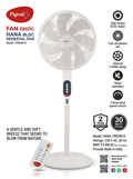 Pigeon FAN-tastic BLDC pedestal fan front view showing circulation net and 5-blade wings