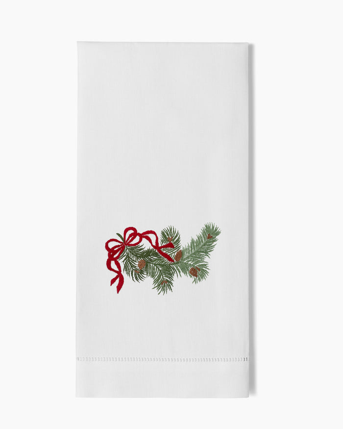 Pine Bough Ribbon Towel