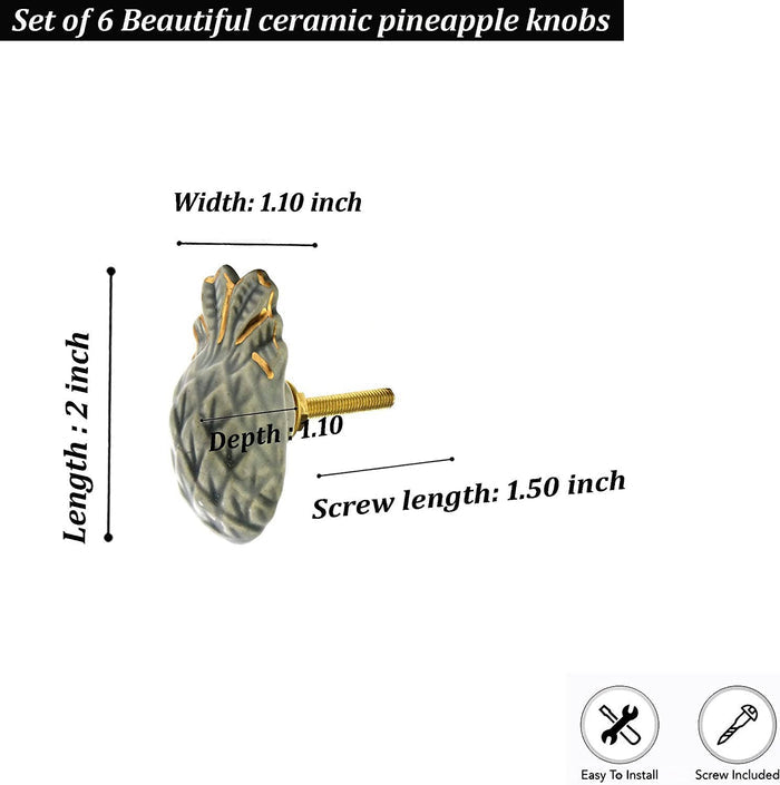 Pineapple Ceramic Knob