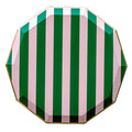 Pink & Green Stripe Plates