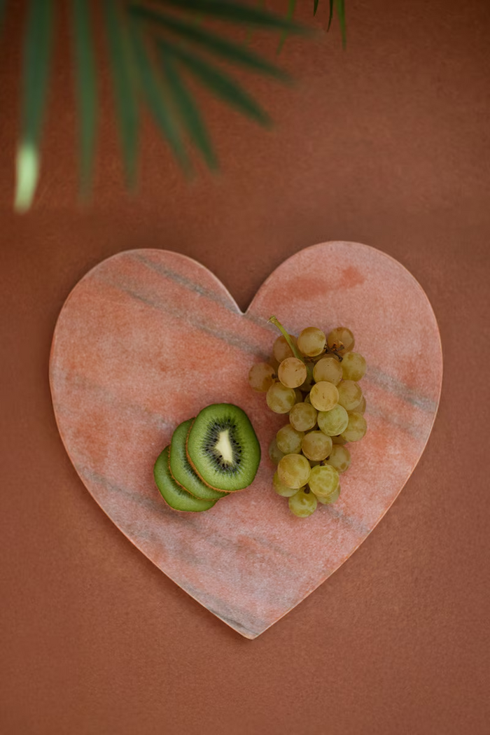 Pink Marble Heart Cheese Boards Box/2