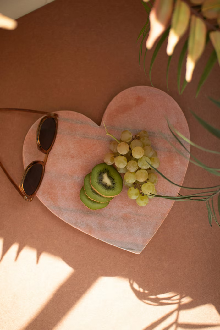 Pink Marble Heart Cheese Boards Box/2