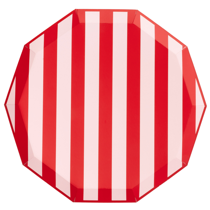 PINK & RED SIGNATURE CABANA STRIPE PLATES