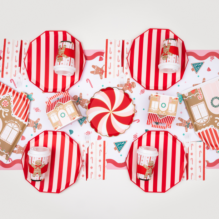 PINK & RED SIGNATURE CABANA STRIPE PLATES