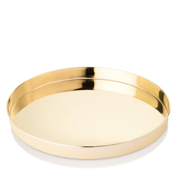 Polished Gold Plated Round Serving Tray