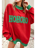 Polka Dot Contrast Holiday Mock Neck Sweatshirt
