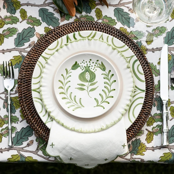 Pomegranate Crest Green Appetizer Plate