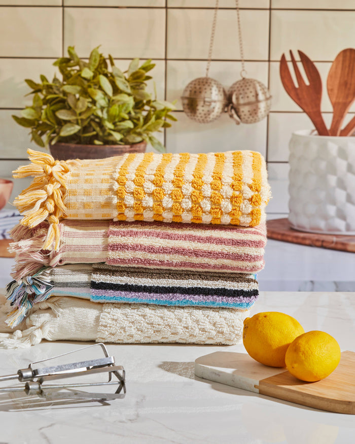 Pompom Bubble Handloomed Turkish Hand Towels Decor Housewarm