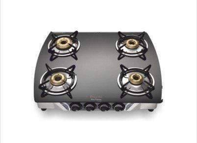 Preethi Jumbo - 4B SS Glass Top Gas Stove - KITCHEN MART