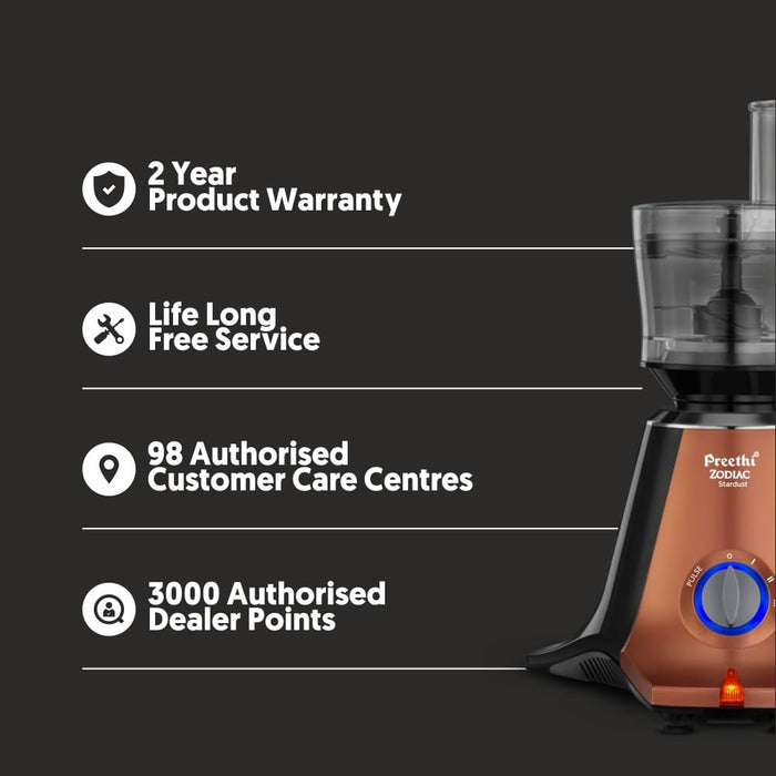 Preethi Zodiac Mixer Grinder 750 Watt, 5 Jars , 5 Yr Motor Warranty MG265 Stardust