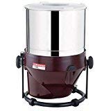 Premier LIfestyle table top wet grinder with a capacity of 2 liters, featuring a stainless steel drum and a brown base.