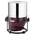 Premier LIfestyle table top wet grinder with a capacity of 2 liters, featuring a stainless steel drum and a brown base.