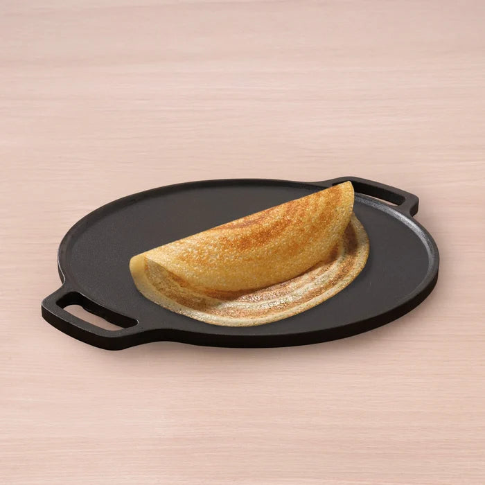 Premium CASTrong Cast Iron Double Handle Tawa 30.1cm, Pre-seasoned, Naturally Nonstick, 100% Pure, Toxin-free 3kg