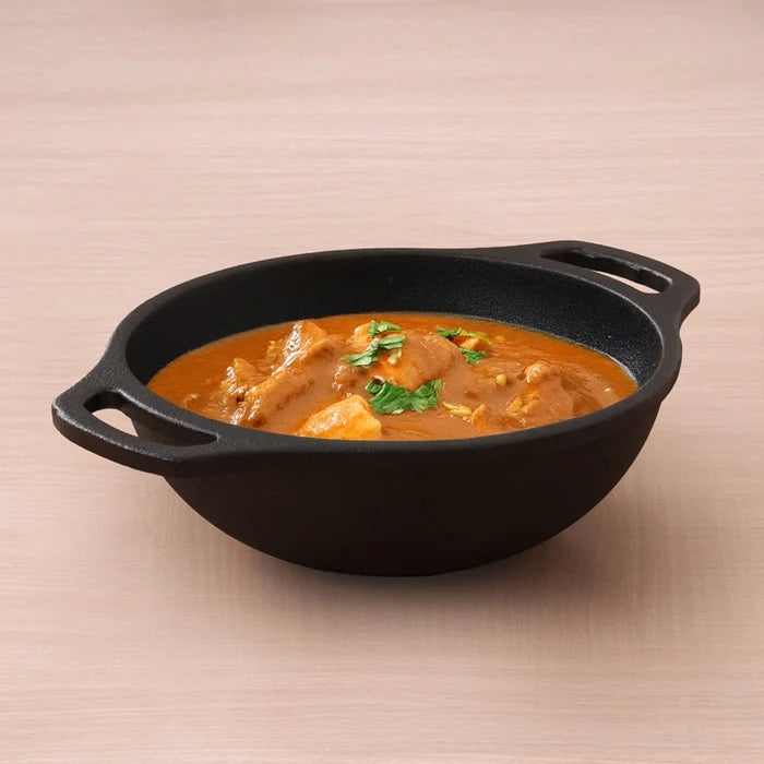 Premium CASTrong Cast Iron Kadai 20.9cm, Pre-seasoned, Naturally Nonstick, 100% Pure, Toxin-free 1.8kg