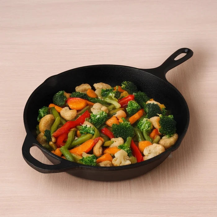 Premium CASTrong Cast Iron Premium Fry Pan 26.2cm, Pre-seasoned, Naturally Nonstick, 100% Pure, Toxin-free, Medium 2.5kg