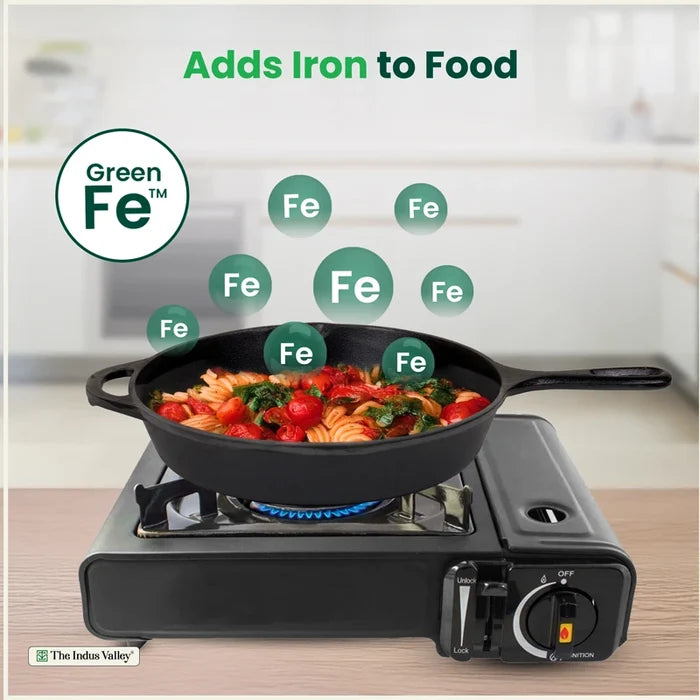 Premium CASTrong Cast Iron Premium Fry Pan 26.2cm, Pre-seasoned, Naturally Nonstick, 100% Pure, Toxin-free, Medium 2.5kg