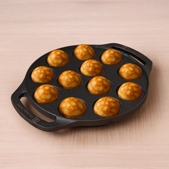 Premium CASTrong Cast Iron Premium Paniyaram Pan 20.8cm, Pre-seasoned, Nonstick, 100% Pure, Toxin-free, Medium 2.6kg