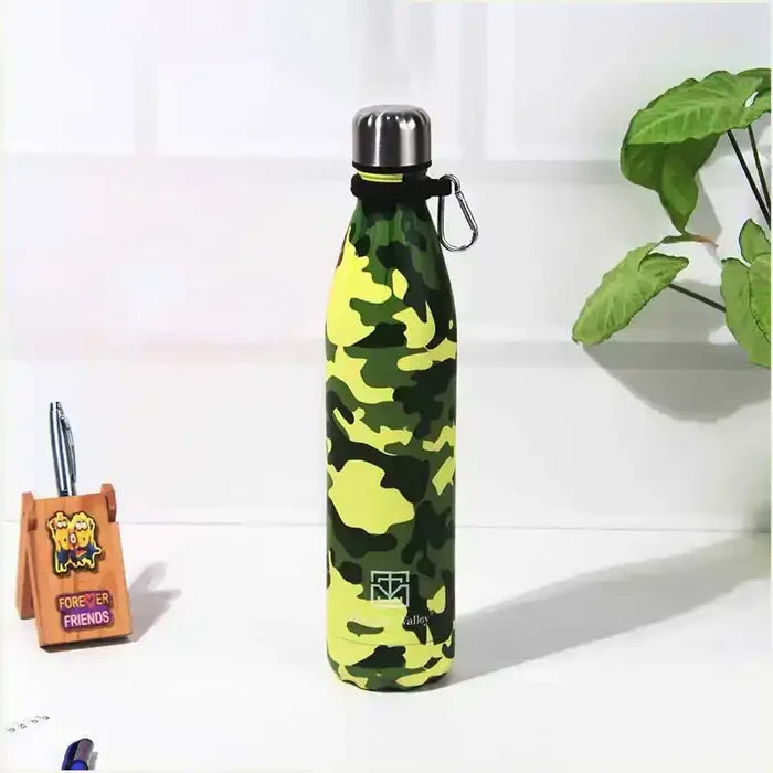 Premium Stainless Steel Camo Printed Vacuum Insulated Water Bottles 1L , Cola Shaped