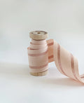 Premium Wood Spool Striped Ribbon, Blush/Rose Gold