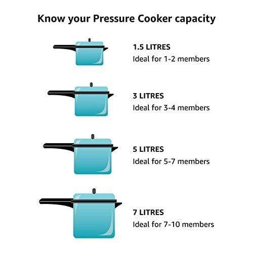 Prestige Deluxe Plus Hard Anodized Outer Lid Pressure Cooker, 3 Litres, Black - KITCHEN MART