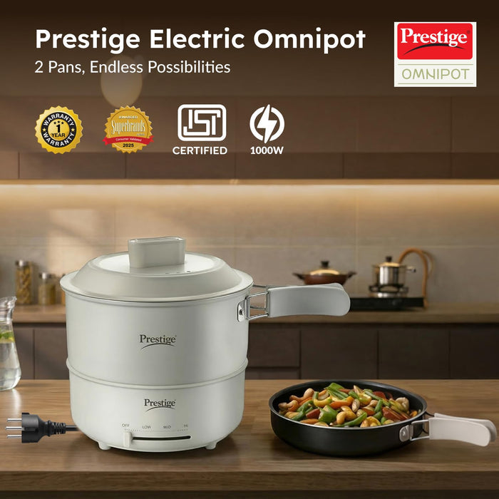 Prestige Electric Omnipot 1000W heating element assembly with detachable power cord