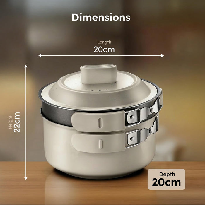 Prestige Electric Omnipot cooking rice and dal in a hostel room setting