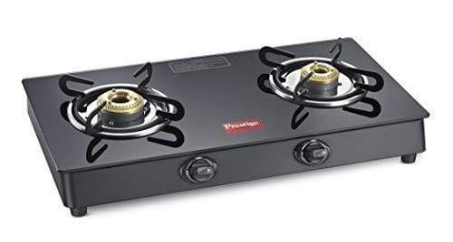 Prestige Marvel Plus Glass 2 Burner Gas Stove (Black) (ISI Certified) - KITCHEN MART
