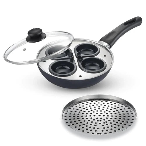 prestige omega deluxe granite multi-pan cookware 20cm with egg poacher, steamer and glass lid