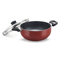 Prestige Omega Deluxe Induction Base Non-Stick Deep Kadai with Glass Lid - KITCHEN MART