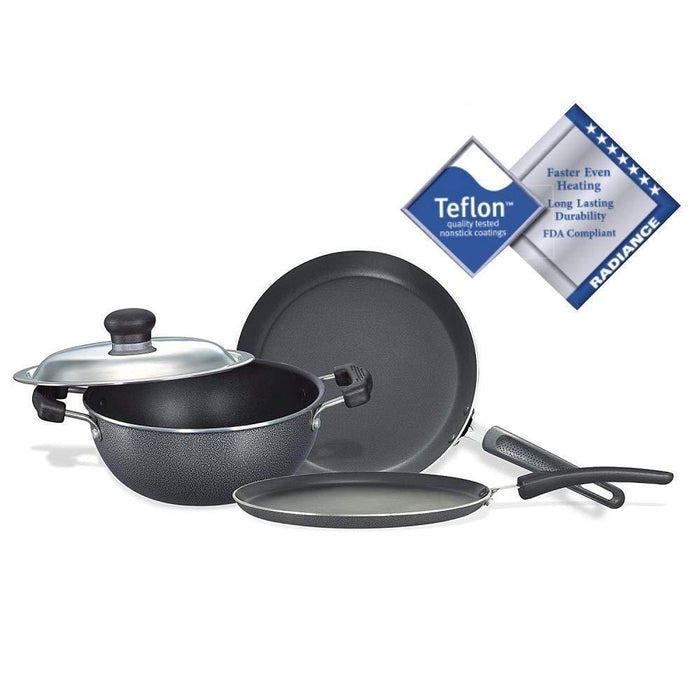 Prestige Omega Select Plus Non-Stick BYK Set, 3-Pieces, Gas-stove compatible only - KITCHEN MART