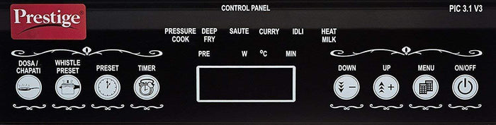 Prestige PIC 3.1 V3 2000-Watt Induction Cooktop with Touch Panel (Black) - KITCHEN MART