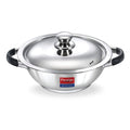 Prestige Prestige Platina Stainless Steel Kadai With Lid - KITCHEN MART